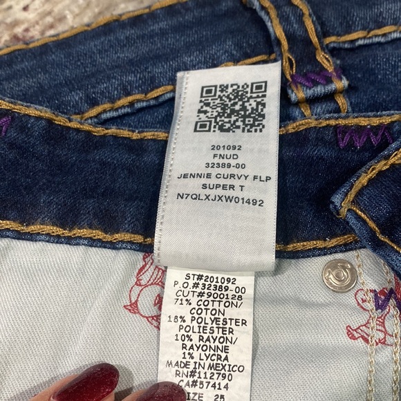 True Religion Women’s Blue Denim Jeans Jenny Curvy Flip Skinny Jeans. SIZE 25 - Picture 10 of 16